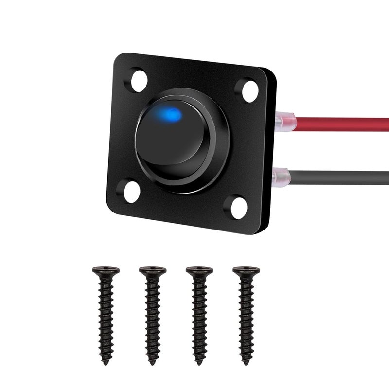 SDAQGE Round Rocker Switch Panel with 3 Pin Toggle Switch 12v 20a Blue Led Switch Panel Aluminum On Off Switch 12v for Car,Truck Marine Boat Rv Vehicle Yachts Etc （1 Way） - Image 1